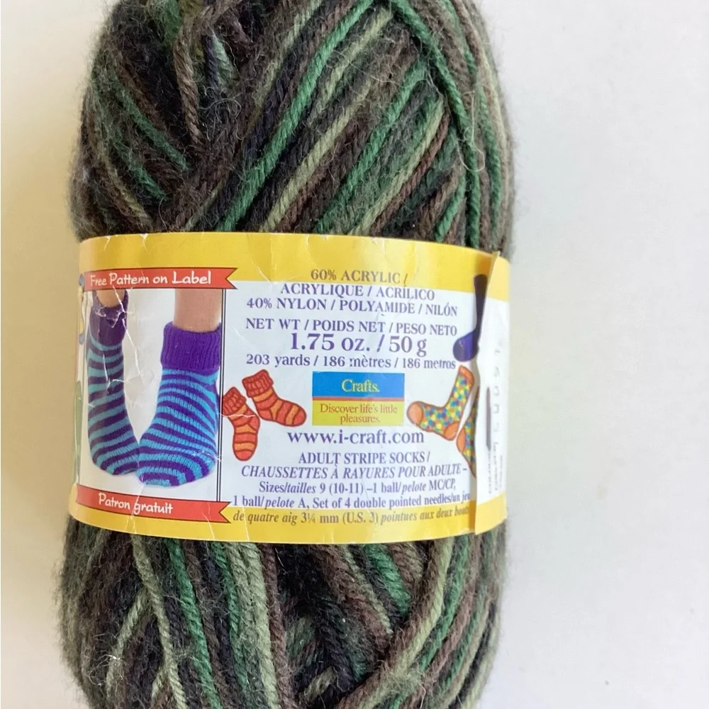 Yarn Sox Bernat Red Heart Gala Blue Orange Brown Green